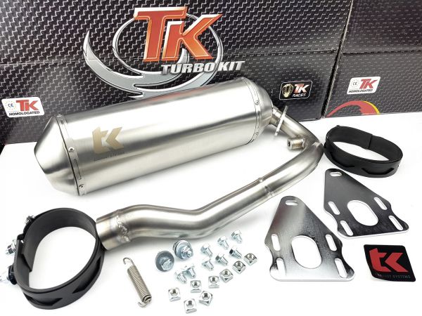Turbo Kit Edelstahl Sport Auspuff Piaggio Vespa GTS GTV 250 300ie 4T