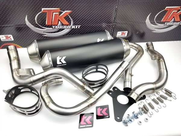 Turbo Kit Edelstahl Double Auspuff KTM DUKE 640 LC4 2000-2007 4T