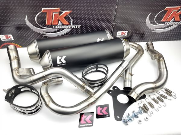 Turbo Kit Sport Edelstahl Double Auspuff KTM DUKE 640 LC4 00-07 4T