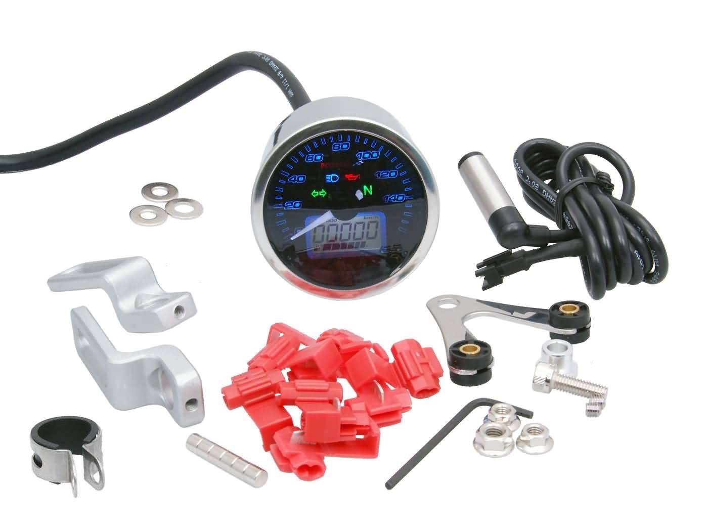 Tachometer D64 Eclipse Style max 160 km/h Schwarz Analog Roller ATV |  Scooter-Roller-Teile