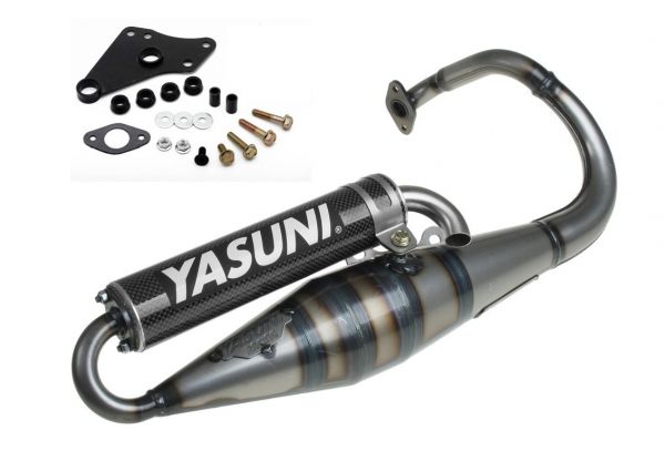 Auspuff Yasuni Scooter Z Schwarz Kevlar Carbon Peugeot LOOXOR 50 2T