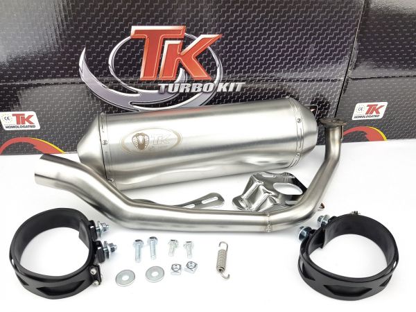 Edelstahl Turbo Kit Gmax TK Auspuff für SYM HD 125 EVO LC 4 Takt 4T